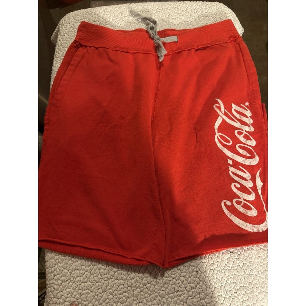 Coca-Cola Red Sweatpant Shorts Adult Size Medium 26 Decent Condition Look